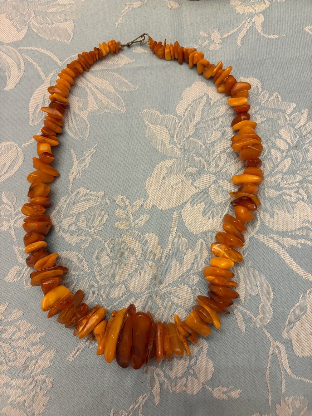 Women's Vintage Amber like Chip Necklace - Rich Honey Orange